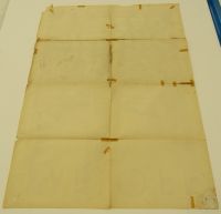 THE WALKING DEAD - Verso image - this poster came to us with old cellophane tape on the back. The poster is upside-down, so the top of the poster is at the bottom of the image. (Poster)
