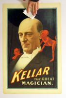 KELLAR THE GREAT MAGICIAN, PORTRAIT - Removing the remaining gelatin residue from the front. (Poster)