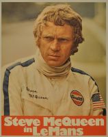 Steve McQueen In LeMans - Linen Backed (Poster)