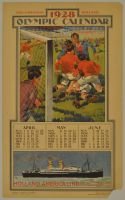 1928 Olympic Calendar - Linen Backed (Poster)