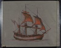 Tall Ship Drawing - Before (Poster)